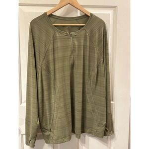 ATHLETA Women's Plus Pacifica Illume UPF Fitted Top Green Sun Swim Surf ~ SZ 3X